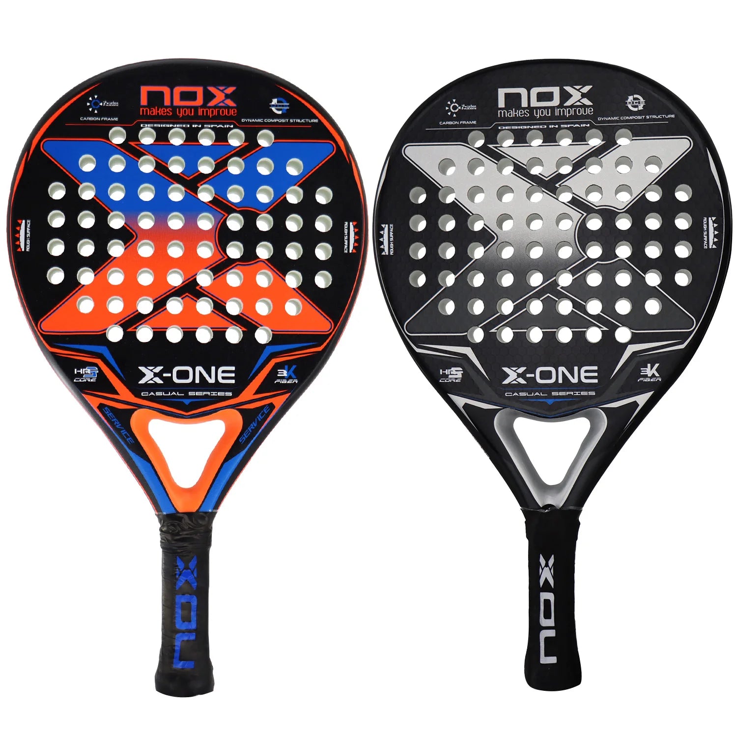 Raquette de Padel X-ONE - Fibre de Carbone 3K/12K, Noyau HR3, Forme Ronde, Puissance pour Débutants